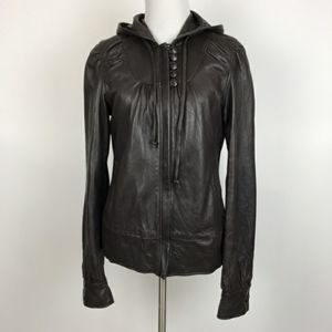 Women's Mike & Chris Leather Bomber. Small